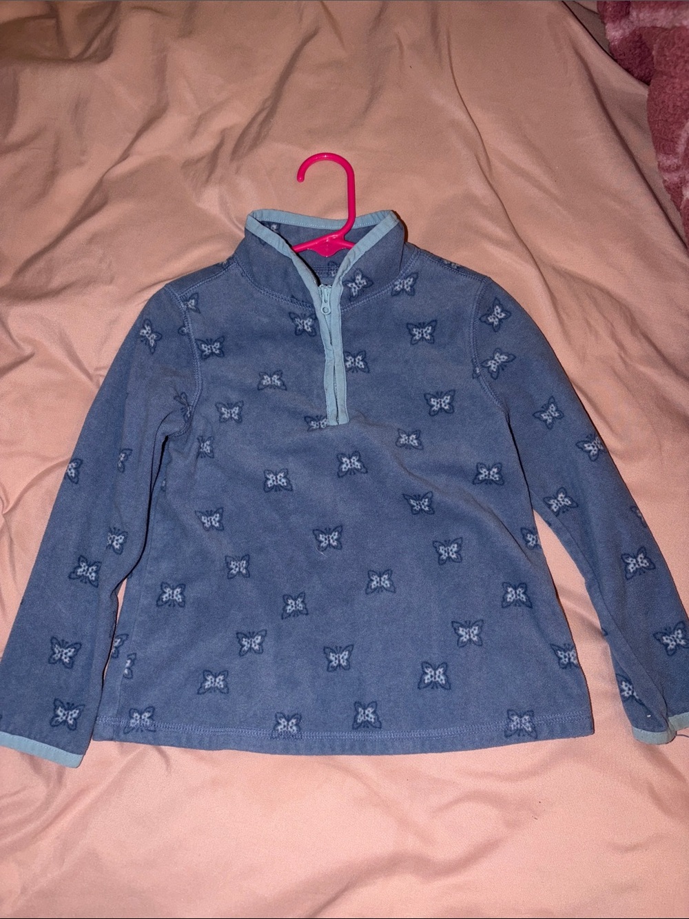 OshKosh B'gosh Blue Butterfly Half-Zip Pullover